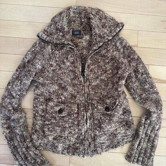 Jacob Connexion vintage zip-up knit jacket – cozy textured acrylic blend Y2K - Picture 2 of 6